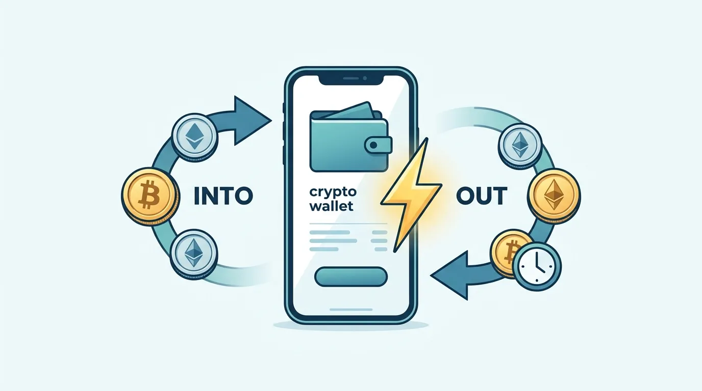 仮想通貨による高速な入出金（デポジット・出金）のイメージ
